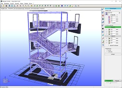 CAD Stahlbau Treppenanlage mit Gelnder
