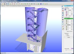 CAD Stahlbau Industrieanlage mit Stahltreppe